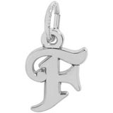 14K White Gold Curly Initial F Accent Charm by Rembrandt Charms