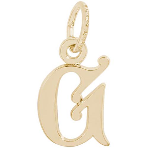 14K Gold Curly Initial G Accent Charm by Rembrandt Charms
