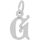 14K White Gold Curly Initial G Accent Charm by Rembrandt Charms