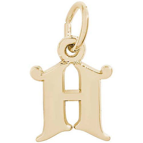 14K Gold Curly Initial H Accent Charm by Rembrandt Charms 14K Gold Curly Initial H Accent Charm by Rembrandt Charms
