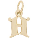 10K Gold Curly Initial H Accent Charm by Rembrandt Charms