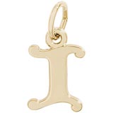14K Gold Curly Initial I Accent Charm by Rembrandt Charms