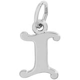 14K White Gold Curly Initial I Accent Charm by Rembrandt Charms