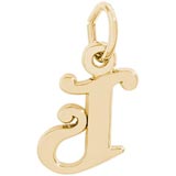 10K Gold Curly Initial J Accent Charm by Rembrandt Charms
