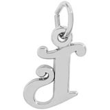 14K White Gold Curly Initial J Accent Charm by Rembrandt Charms