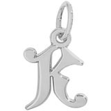 14K White Gold Curly Initial K Accent Charm by Rembrandt Charms