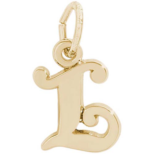 14K Gold Curly Initial L Accent Charm by Rembrandt Charms