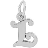 14K White Gold Curly Initial L Accent Charm by Rembrandt Charms