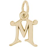 10K Gold Curly Initial M Accent Charm by Rembrandt Charms