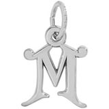 Sterling Silver Curly Initial M Accent Charm by Rembrandt Charms