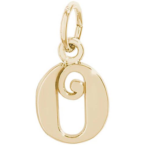 14K Gold Curly Initial O Accent Charm by Rembrandt Charms
