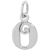 14K White Gold Curly Initial O Accent Charm by Rembrandt Charms