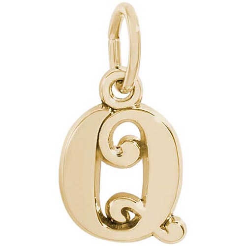 10K Gold Curly Initial Q Accent Charm by Rembrandt Charms 10K Gold Curly Initial Q Accent Charm by Rembrandt Charms