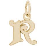 10K Gold Curly Initial R Accent Charm by Rembrandt Charms