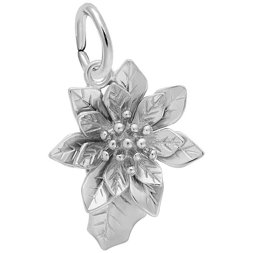 14K White Gold Poinsettia Flower Charm by Rembrandt Charms