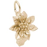 Gold Plate Poinsettia Flower Charm by Rembrandt Charms