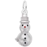 14K White Gold Snowman Charm by Rembrandt Charms