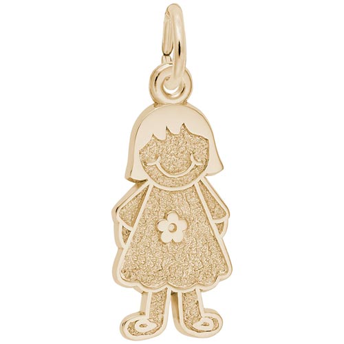 14k Gold Girl in Flower Dress Charm by Rembrandt Charms 14k Gold Girl in Flower Dress Charm by Rembrandt Charms
