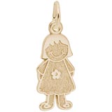 10K Gold Girl in Flower Dress Charm by Rembrandt Charms