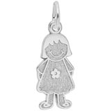 Sterling Silver Girl in Flower Dress Charm by Rembrandt Charms