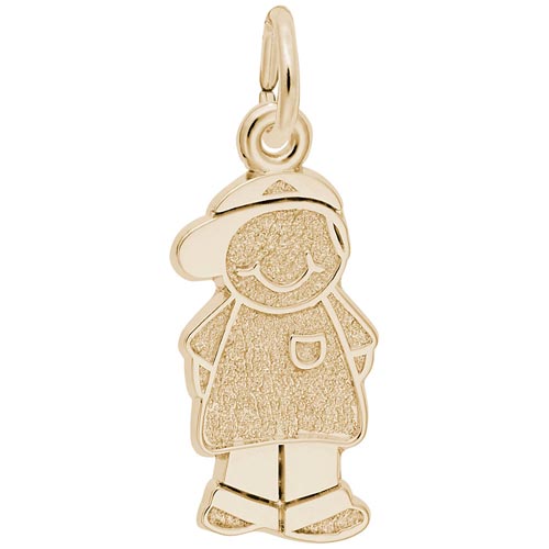14k Gold Boy in Ball Cap Charm by Rembrandt Charms