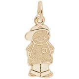 Gold Plate Boy in Ball Cap Charm by Rembrandt Charms