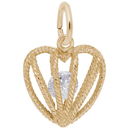 14k Gold Embrace Love Charm 04 April by Rembrandt Charms 14k Gold Embrace Love Charm 04 April by Rembrandt Charms