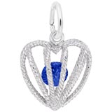 14K White Gold Embrace Love Charm 09 September by Rembrandt Charms