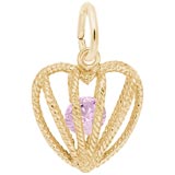 Gold Plated Heart Oct Birthstone Charm by Rembrandt CharmsEmbrace Love Charm 10 October by Rembrandt Charms