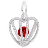 Sterling Silver Embrace Love Charm 01 January by Rembrandt Charms