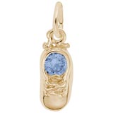 10k Gold 03 Mar Baby Shoe Accent Charm by Rembrandt Charms