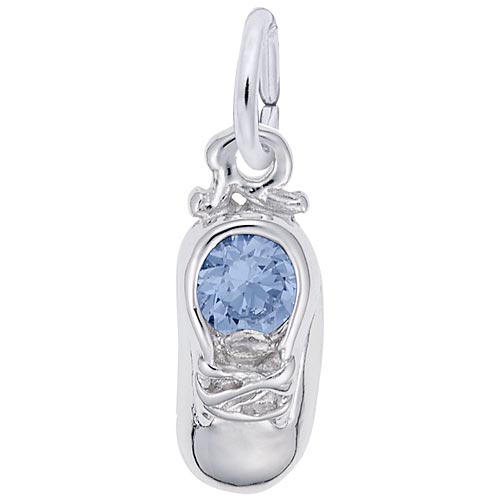 14k White Gold 03 Mar Baby Shoe Accent Charm by Rembrandt Charms 14k White Gold 03 Mar Baby Shoe Accent Charm by Rembrandt Charms