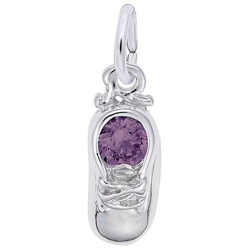 Sterling Silver 06 Jun Baby Shoe Accent Charm by Rembrandt Charms Sterling Silver 06 Jun Baby Shoe Accent Charm by Rembrandt Charms