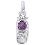 Sterling Silver 06 Jun Baby Shoe Accent Charm by Rembrandt Charms