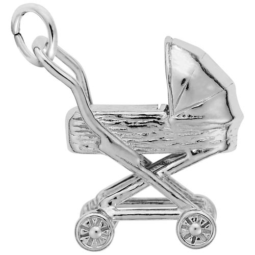 Sterling Silver Baby Carriage Charm by Rembrandt Charms Sterling Silver Baby Carriage Charm by Rembrandt Charms