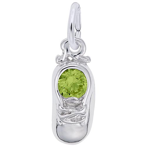 14k White Gold 08 Aug Baby Shoe Accent Charm by Rembrandt Charms 14k White Gold 08 Aug Baby Shoe Accent Charm by Rembrandt Charms