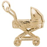 14K Gold Baby Carriage Charm by Rembrandt Charms