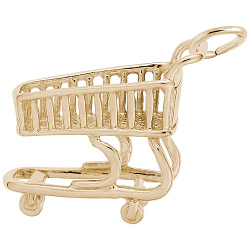 14K Gold Shopping Cart Charm by Rembrandt Charms