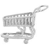 14K White Gold Shopping Cart Charm by Rembrandt Charms