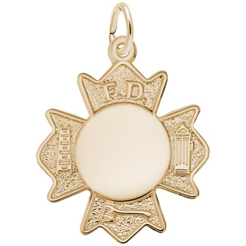 14k Gold Fire Department Badge Charm by Rembrandt Charms 14k Gold Fire Department Badge Charm by Rembrandt Charms