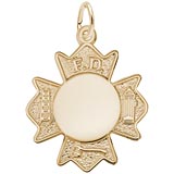 14k Gold Fire Department Badge Charm by Rembrandt Charms