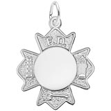 Sterling Silver Fire Department Badge by Rembrandt Charms