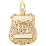 10k Gold Police Badge Charm by Rembrandt Charms