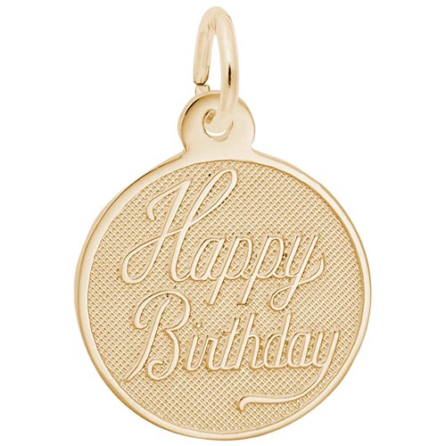 Gold Plated Happy Birthday Charm by Rembrandt Charms