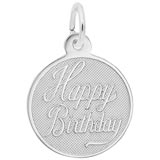 14K White Gold Happy Birthday Charm by Rembrandt Charms