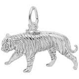 14k White Gold Tiger Charm by Rembrandt Charms