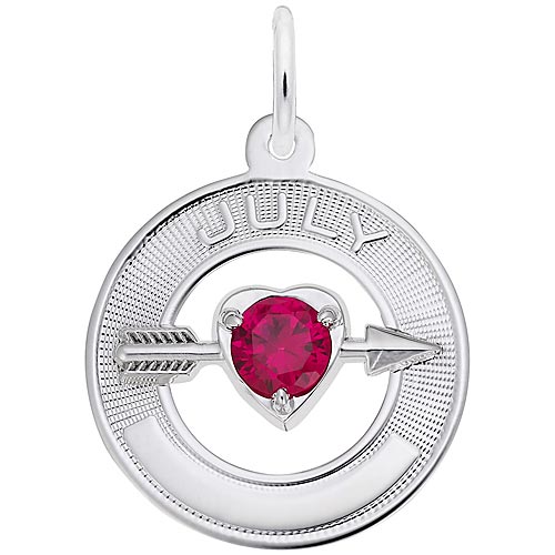 Rembrandt July Love Birthstone Charm, Sterling Silver Rembrandt July Love Birthstone Charm, Sterling Silver