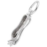 14K White Gold Ballet Slipper with Pearl Charm by Rembrandt Charms