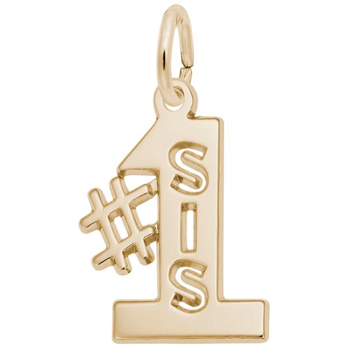 Gold Plated Number One Sister Charm by Rembrandt Charms Gold Plated Number One Sister Charm by Rembrandt Charms