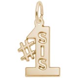 Gold Plated Number One Sister Charm by Rembrandt Charms